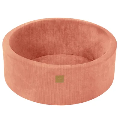 Image de MeowBaby® velours côtelé, abricot Piscine ronde à balles 90x30cm pour un enfant sans balles