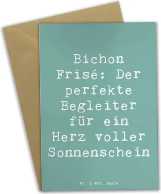 Produktbild von Mr. & Mrs. Panda babykarte Spruch Bichon Frisé Freude - Meeresbrise - Geschenk, einladungskarten, kleine Hunde, Zuneigung, Hundepflege, Hund, Klappkarte, Hundeliebhaber