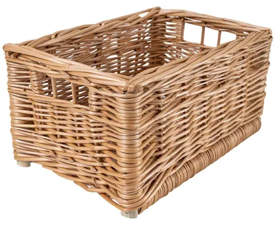 Imagen del producto de Cesta de mimbre Creative Home, 30 x 20 x 16 cm (+/- 2cm), color natural con asas