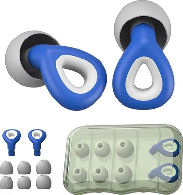 Produktbild von INF Wassertropfen Ohrstöpsel: Geräuschreduzierung, Komfortables Silikon, 2 Stück Blau