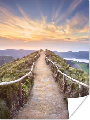 Produktbild von MuchoWow® Poster Berge - Natur - Weg 90x120 cm - Wohnzimmer