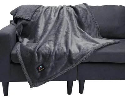Produktbild von Hundedecke Wasserdicht Flauschig Fleece Waschbar M 100 x 145 cm Dunkelgrau