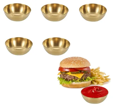 6er-Set goldene Mini-Dip-Schalen aus Metall, Ø 8,2 cm