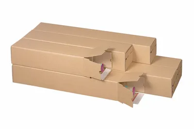 Produktbild von 10x Versandhülsen  435x105x105mm PLAN BOX braun quadratisch mit Selbstklebeverschluss & Aufreißfaden