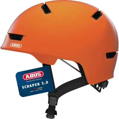 Produktbild von ABUS Stadthelm Scraper 3.0 - Robuster Hartschalen-Fahrradhelm für den Stadtverkehr - für Damen und Herren - Orange, Größe M (54-58 cm?)