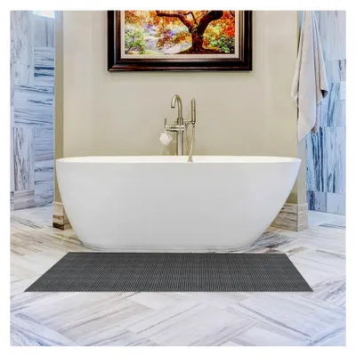 Produktbild von Badematte Weichschaummatte Badvorleger Badläufer rutschfest Grau 65x120cm