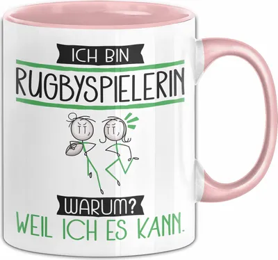 Produktbild von Rugbyspielerin Tasse Geschenk Ich Bin Rugbyspielerin Warum Weil Ich Es Kann Geschenkidee Geburtstag (Rosa)