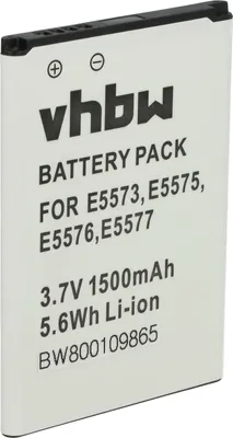 Produktbild von vhbw Akku kompatibel mit Huawei E5577 4G, E5577CS, E5577CS-321, E5575S, E5577S, E5577C, E5776, E5776S Router Modem Hotspots (1500 mAh, 3,7 V, Li-Ion)