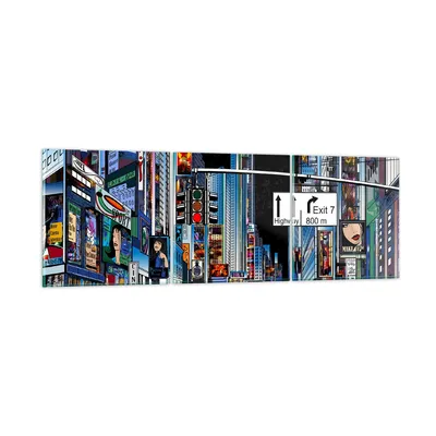Produktbild von Bilder auf glas - Manhattan New York Straße - 120x40cm - Glasbilder - Wandbilder - Kunstdruck - zum Aufhängen bereit - Wanddekoration aus Glas - Glas Bilder - Wandbild auf Glas - GCA120x40-2720