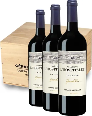 Image de Château L'Hospitalet Grand Vin Rouge AOP La Clape 2022 – 75cl Caisse Bois 6 Bouteilles