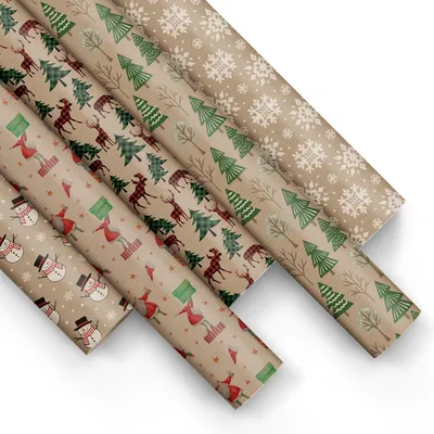 Obrázok produktu pre Baliaci papier 200 x 70 cm, 5 rolí, 5 motívov, pre Vianoce