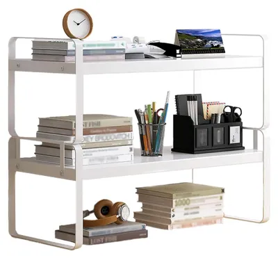 Productafbeelding van Hggzeg Bureau-organizer met planken, houten bureau-boekenrek met twee niveaus, multifunctioneel