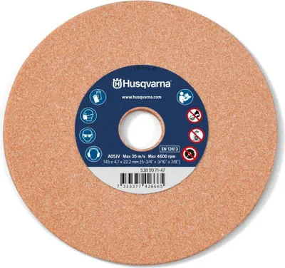 Obrázek produktu pro Kotouč na broušení řetězu .325" 3/8 404" Husqvarna pico professional 145 mm x 6,0 mm x 22,2 mm pro dorazy
