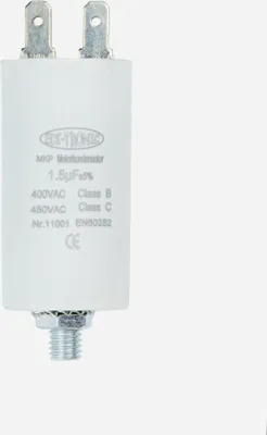 Obrázek produktu pro MKP motorový kondenzátor, pracovní kondenzátor, rozběhový kondenzátor, kondenzátor 450 V – připojení: konektor – hodnota: 1,5 µF