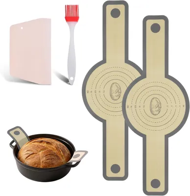 Produktbild von Silikon-Backmatten – Set mit 2 Stück – Silikon-Brotform für Dutch Oven