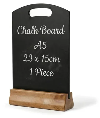 A5 Tisch-Kreidetafel mit Holzständer, doppelseitig