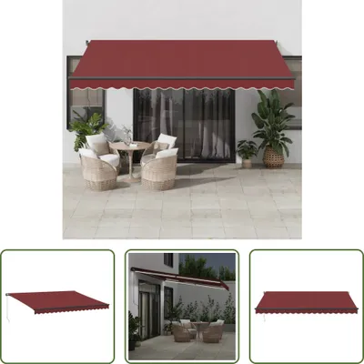 Produktbild von The Living Store Markise Manuell mit LED Weinrot 450x350 cm
