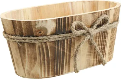Produktbild von Holzdeko Ovale Dekoschale Tischdeko Landhaus Flair 23x13x10cm