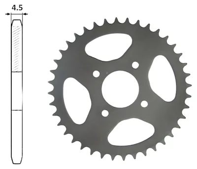 Obrázok produktu pre Kettenrad IGM 415, priemer 42,5 mm, 4 zuby, 43 zubov, určené pre modely Hercules Prima 5s, Sachs 505, Hercules