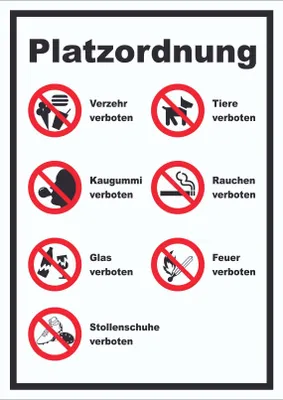 Produktbild von Schild Platzordnung hochkant A6 (105x148mm)