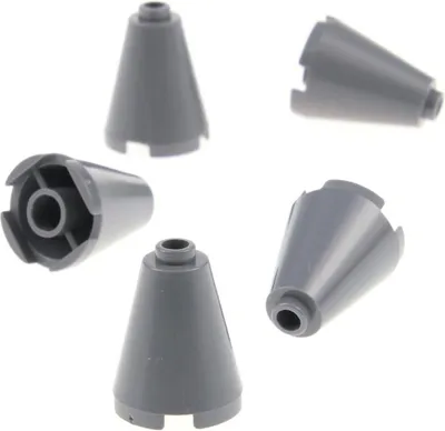 Image de 5x Lego pierre cône 2x2x2 nouveau-gris foncé noppe trou ouvert 14918 63417 3942c