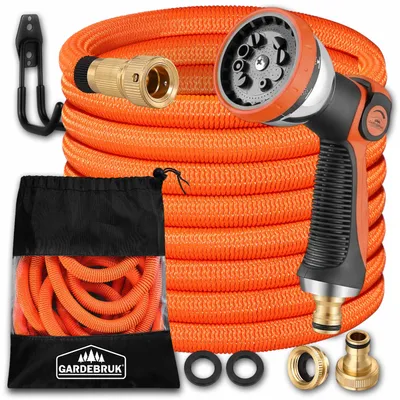 Immagine prodotto di GARDEBRUK® Tubo Estendibile da Giardino 7,5 m in Lattice Adattatore in Ottone 1/2" 3/4" Tubo Idrico Innaffiare Giardino Flessibile