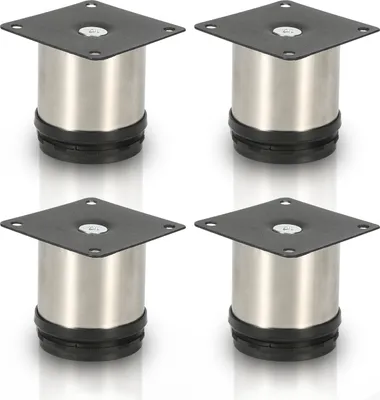 Produktbild von Aopunly 4er Set Möbelfüße Tischbein Set Sofafüße Möbelbeine Bettstützen Sofafüße Schrankfuß Möbelbeine Edelstahl 50mm