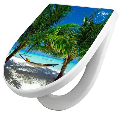 Produktbild von WC Sitz mit Absenkautomatik D Form Motiv Strand [TDW3 10027]