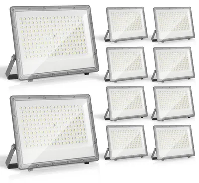 Obrázok produktu pre Ikodm LED reflektor vonkajší 150W, IP65 LED reflektor z hliníka pre vonkajšie použitie a priemysel, studená biela 6000K, balenie 10 kusov