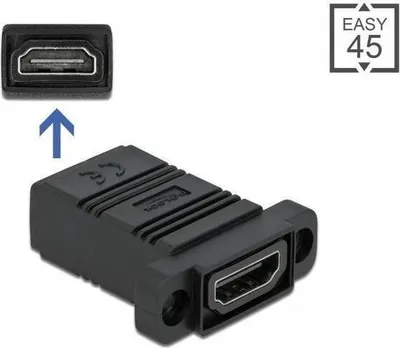 Produktbild von DeLOCK Easy 45 HDMI Adapter gerade, HDMI Type A (Standard), HDMI Type A (Standard), Schwarz