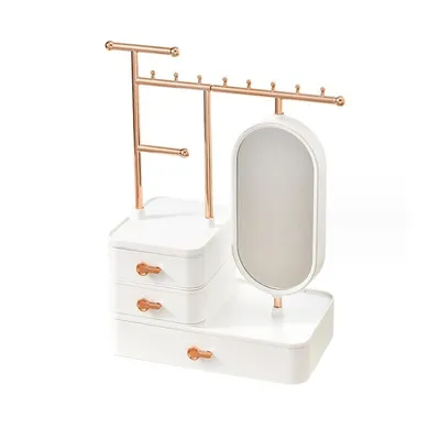 Produktbild von Organizer na biżuterię biel szafeczka z lusterkiem i szufladkami PD60B