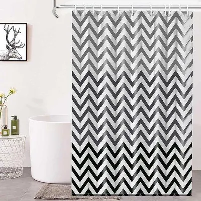 Produktbild von Antibakteriell, schimmelwerendes, wasserabweisendes, wasbares, 180 x 200 cm großes, PEVA-Duschvorhang, mit 12 Duschvorhangringen