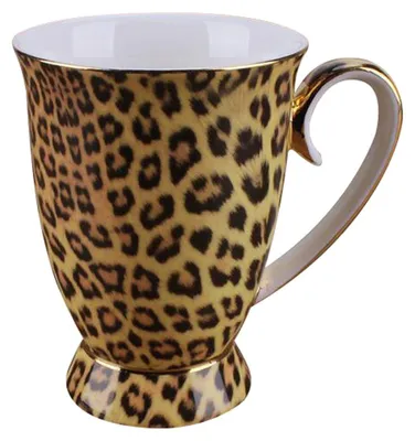 Porzellan-Teetasse, Leopardenmuster, 260 ml, für Zuhause & Büro