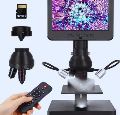 Obrázek produktu pro Digitální mikroskop s 7palcovým displejem, 4000násobným přiblížením a nahráváním videa v rozlišení 2160p UHD