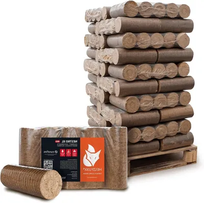 Productafbeelding van Houtbriketten Nestro XL - Haardblokken Brandhout - Haard Verwarming - CO2 Neutraal - 300 kg - Roodbruin