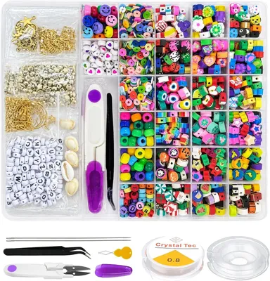 Immagine prodotto di Set di perline colorate, 6000 pezzi, 30 modelli, per la creazione di braccialetti