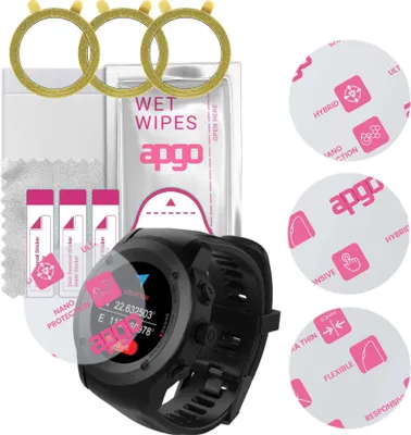 Produktbild von apgo 3 Stück Schutzglas, klar, kompatibel mit Maxcom FW17 Power Smartwatch, Hybrid 8H, Ersatz für Hartglas, Displayschutzglas, Bildschirmschutz, Displayschutz, kratzfest