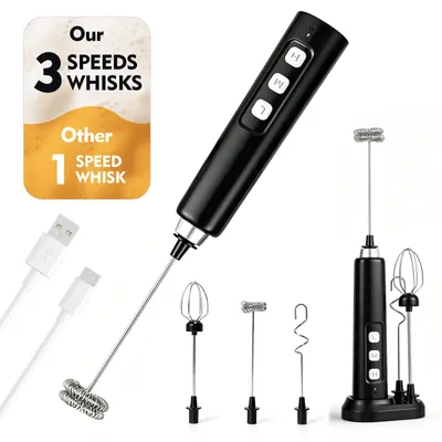 Obrázok produktu pre Elektrický frother na mlieko, elektrický mixér s nabíjacou základňou USB-C