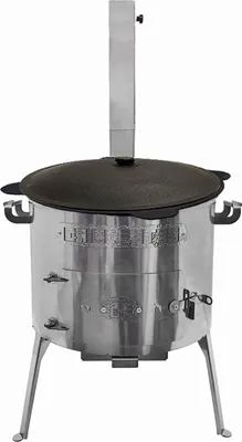 Produktbild von Utschak Timur Ø40 cm aus Edelstahl mit Rauchrohr Kazan 10L Gusseisen