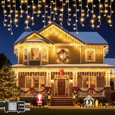 Lichtsnoer ijsregen 10 m, 400 LEDs, warmweiß, IP44