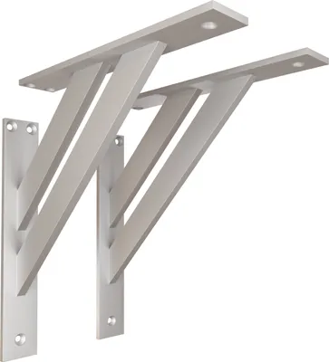 Produktbild von 2x sossai FSHR Design Regalträger in Silber 240x240mm Regalwinkel Bücherregal Konsole Regal Halter