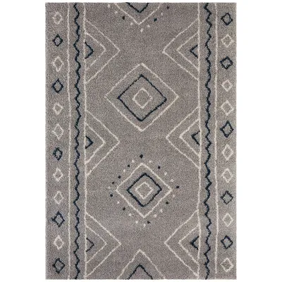 Zdjęcie produktu dla Szaro kremowy dywan shaggy boho 120x170 cm