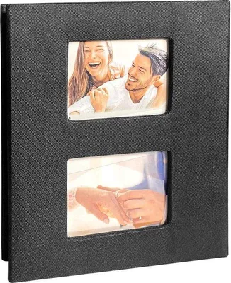 Produktbild von 6 Zoll Linienvakalbum für 10 x 15 cm Fotos - schwarz, Leder, Familienalbum, Hochzeitsgeschenk