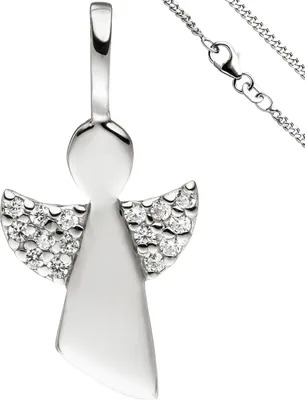 Produktbild von JOBO Anhänger Engel Schutzengel 925 Sterling Silber Zirkonia mit Kette 38 cm