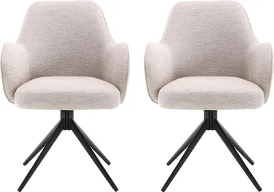 Productafbeelding van Set van 2 armleunstoelen Kyler - Taupekleur