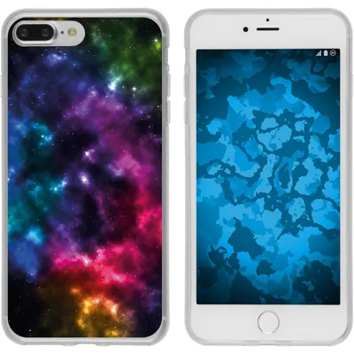 Produktbild von PhoneNatic Case kompatibel mit Apple iPhone 7 Plus / 8 Plus Silikon-Hülle Space Nebula M8