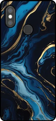 Obrázok produktu pre Smartphonica Puzdro na telefón vhodné pre Xiaomi Mi 8 s mramorovou potlačou - TPU zadný kryt puzdra zlatomodrý mramorový dizajn - Gold Blue