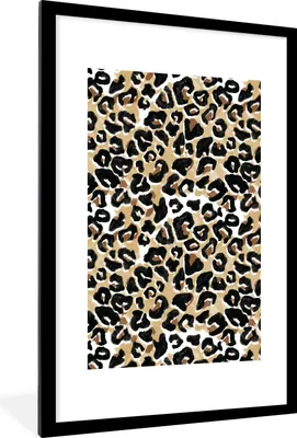 Produktbild von MuchoWow® Gerahmtes Poster Pantherdruck - Aquarellfarbe - Braun - Schwarz 60x90 cm - Poster mit Schwarzem Bilderrahmen Wandposter Rahmen Foto Bilder - Dekoration - Wandposter Wohnzimmer - Hochwertig