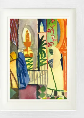 Produktbild von August Macke Gerahmtes Bild Mit Edlem Passepartout | Wand-Bilder | Im Bilderrahmen - In Der Tempelhalle, 1914 (40 x 30 cm)