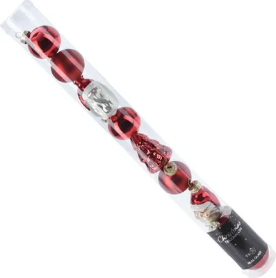 Zdjęcie produktu dla Bombki choinkowe nietłukące czerwone 3 / 5 cm 9 szt.